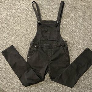 Free People Black Denim Jumpsuit Sz 28 Blue Sz 31